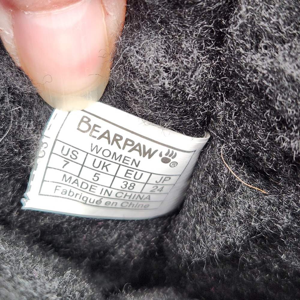 Bearpaw Black Suede‎ Winter Boots Womens Size 7 Mid Calf Outdoor Casual Fashion - Picture 12 of 14